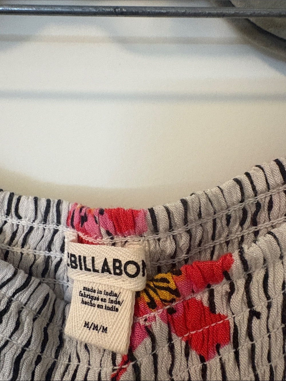 Billabong Black & White Striped Floral Waistband Pants - Picture 2 of 3